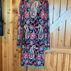 Hilary Radley Floral Paisley Long Sleeve Dress